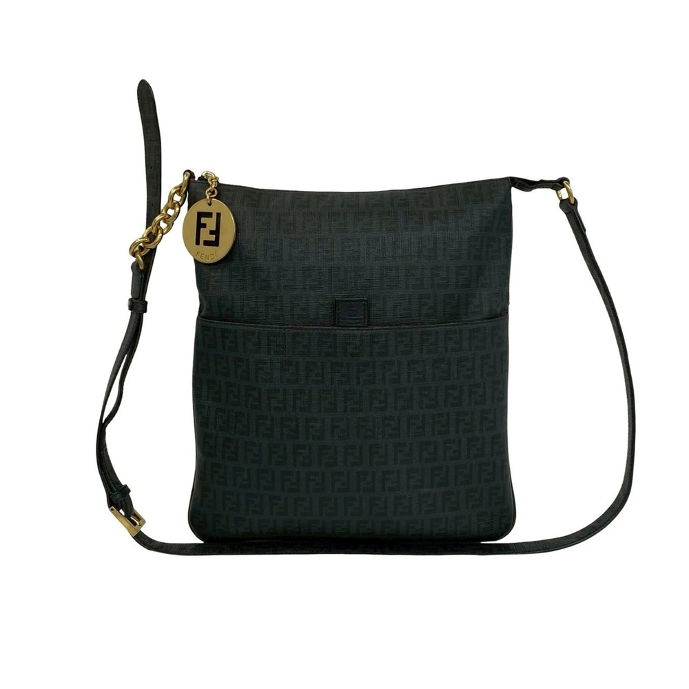 FENDI Black Leather Shoulder Bag